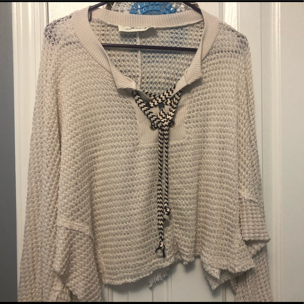 lace up knit sweater